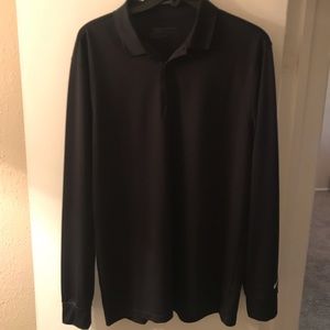 Black long sleeve polo style shirt